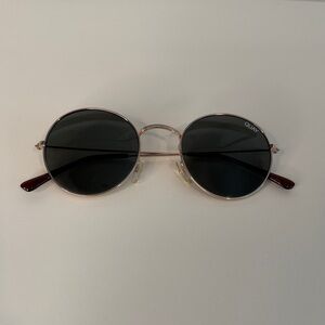 Quay Australia Oval Sunglasses with Gold Frame